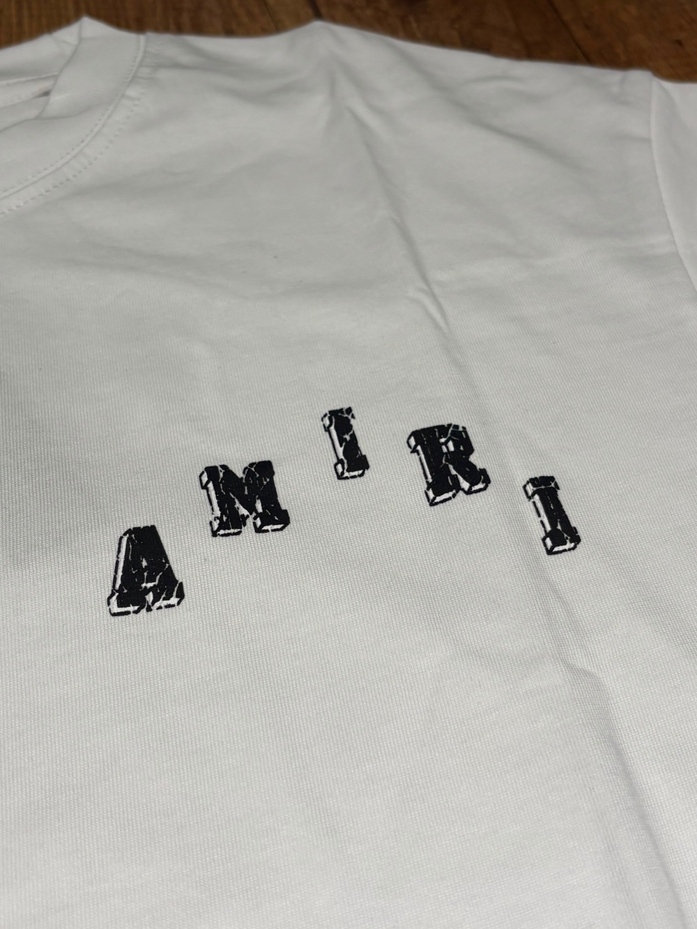 Amiri Mens White Tee Shirt with Black Logo Brand New - Picture 5 of 11